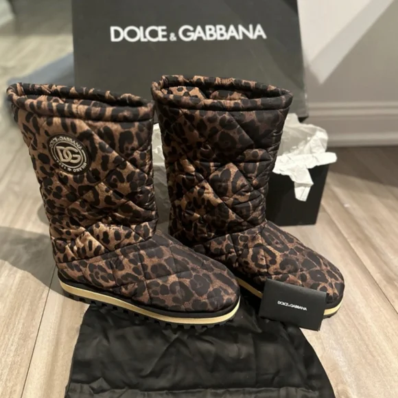 Dolce & Gabbana | Shoes | Dolce Gabbana Leopard Nylon Boots  display picture 3